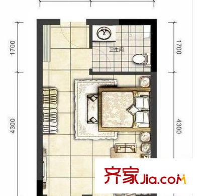 光谷青年城（還建房）戶型圖光谷青年城 1室 戶型圖 1室1廳1衛(wèi)