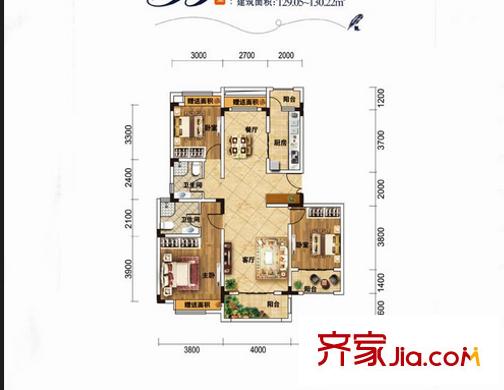 光谷青年城（還建房）戶型圖光谷青年城 3室 戶型圖 3室2廳2衛(wèi)1廚