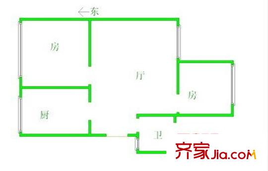 街道口小區(qū) 2室 戶型圖