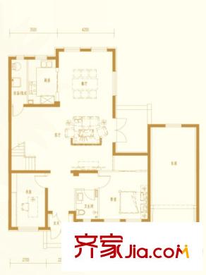 香墅里二期百合墅S2戶型一層戶型圖 4室2廳3衛(wèi)1廚
