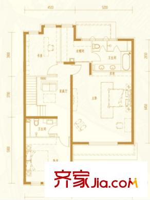 香墅里二期百合墅N3戶型二層戶型圖 3室3廳3衛(wèi)1廚