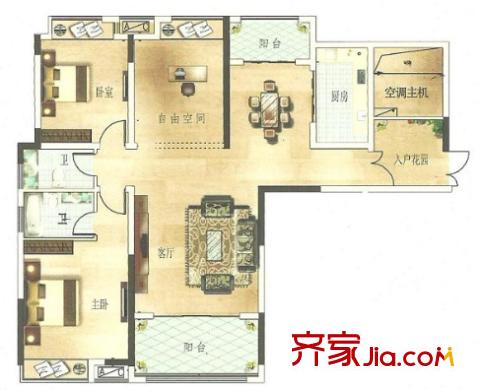 麗水佳園二期戶型圖3室2廳 戶型圖 3室2廳2衛(wèi)1廚