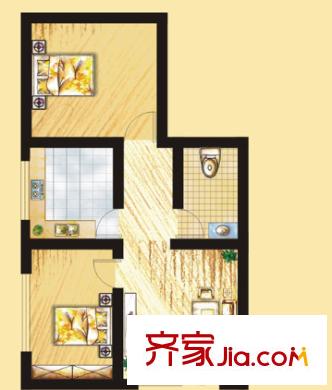 江騰苑（還建房）戶型圖2室1廳 戶型圖 2室1廳