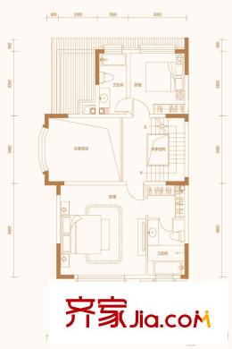 燕云小鎮(zhèn)聯(lián)排別墅二層邊戶戶型 5室2廳4衛(wèi)1廚