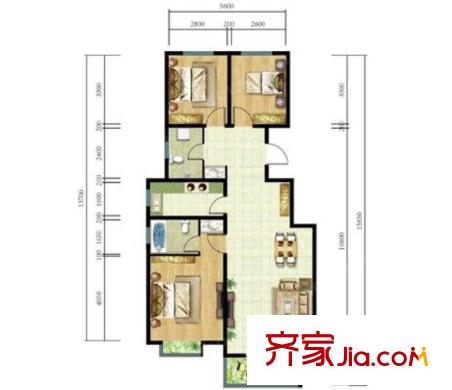 時(shí)尚歐洲戶型圖3室2廳 3室2廳