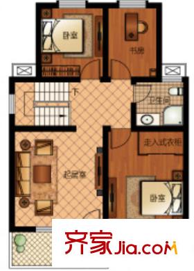 金橋港灣花園戶型圖3室1廳 戶型圖 3室1廳