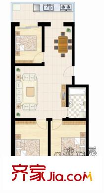 寶嘉龍庭戶型圖南2#樓C戶型 3室2廳1衛(wèi)1廚