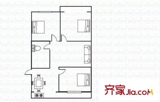 國師街勞動(dòng)局宿舍 3室 戶型圖