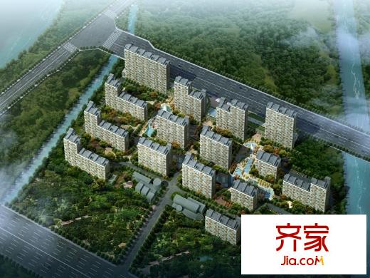 萬景苑外景圖小區(qū)鳥瞰效果圖