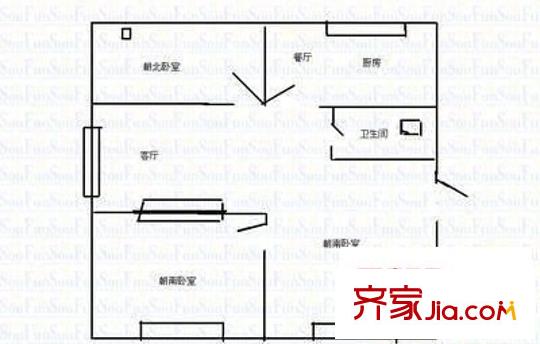 長(zhǎng)虹公寓 3室 戶型圖
