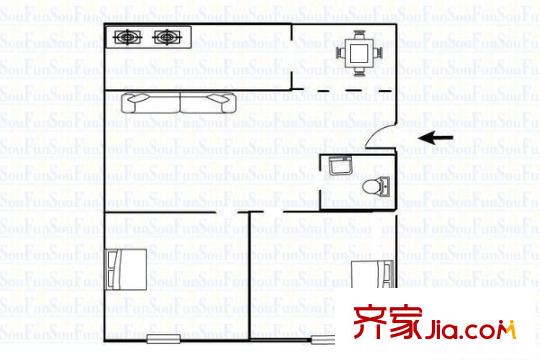 長(zhǎng)虹公寓 2室 戶型圖