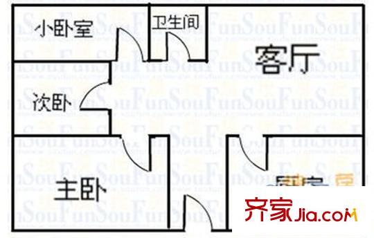 北張小區(qū) 3室 戶型圖