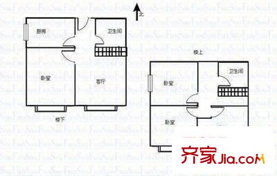 中正花園 1室 戶型圖
