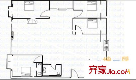 旭然園住宅小區(qū) 4室 戶型圖