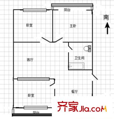 旭然園住宅小區(qū) 3室 戶型圖