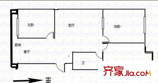 旭然園住宅小區(qū) 3室 戶型圖