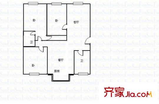 陽(yáng)光地帶 3室 戶型圖