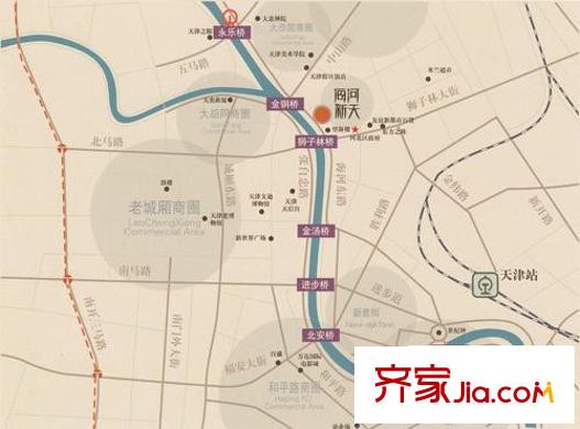 海河新天法桐墅區(qū)位圖