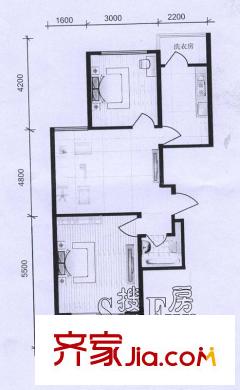 卡爾生活館戶型圖戶型圖H 2室2廳1衛(wèi)1廚