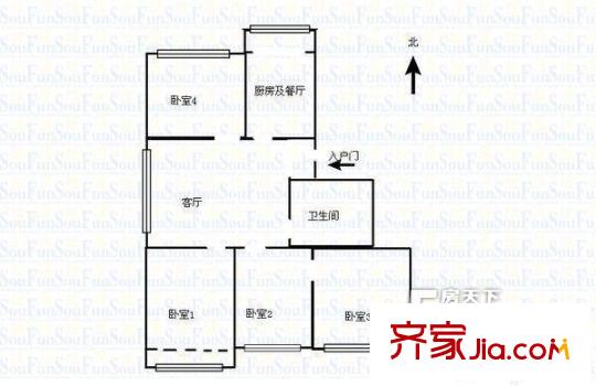 錦和苑戶型圖1.4 4室