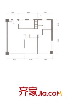 昆侖中心公寓標(biāo)準(zhǔn)層96平 2室1廳1衛(wèi)1廚