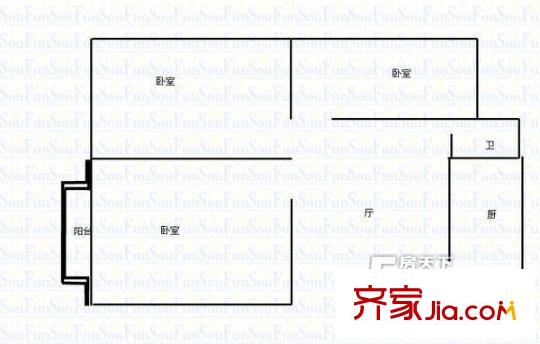 金葉苑戶型圖發(fā)改委宿舍2 3室