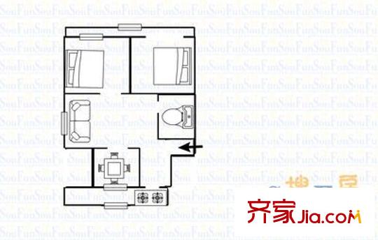 晉龍瑞和居 2室 戶型圖