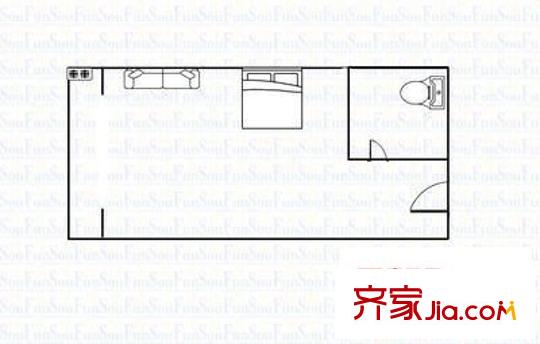 和平公寓 1室 戶(hù)型圖