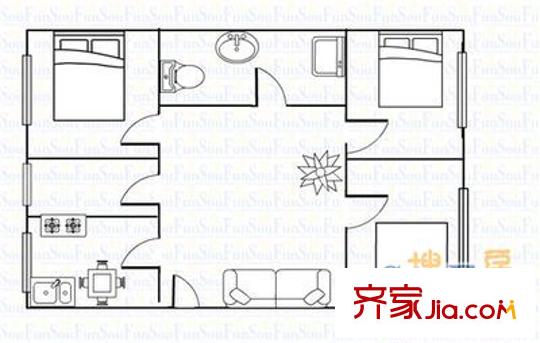 旱西雅筑 4室 戶(hù)型圖