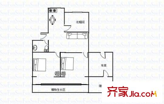 國土廳宿舍 3室 戶型圖