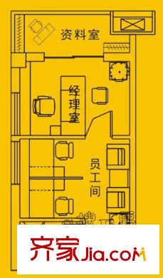 非常小公館戶型圖A戶型辦公平面圖 