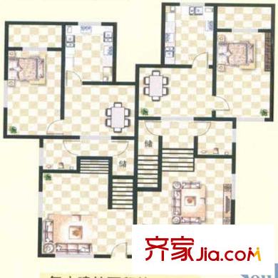 乳山別墅戶型圖B型連體式別墅 1室2廳