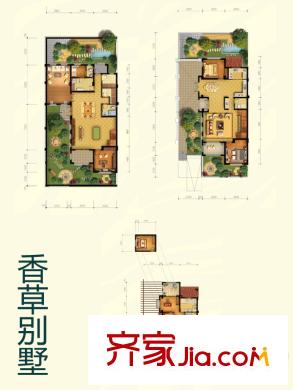 天一仁和之城香草別墅戶型圖 4室3廳2衛(wèi)1廚