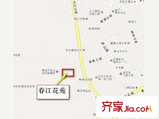春江花苑交通圖區(qū)位圖