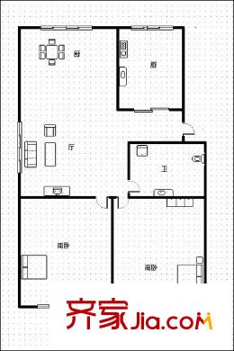 銀鷹小區(qū)戶型圖2室戶型圖 2室2廳1衛(wèi)1廚