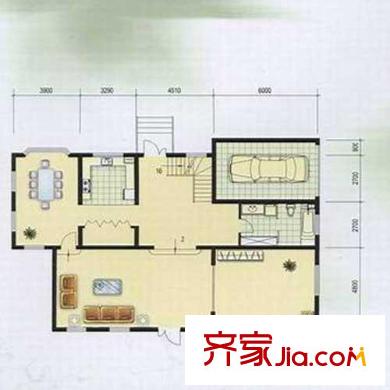 名都苑戶型圖單體別墅首層 5室3廳3衛(wèi)