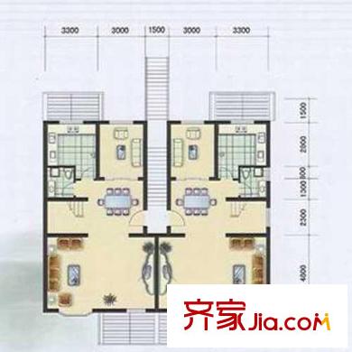 名都苑戶型圖復(fù)式公寓三層 4室3廳4衛(wèi)