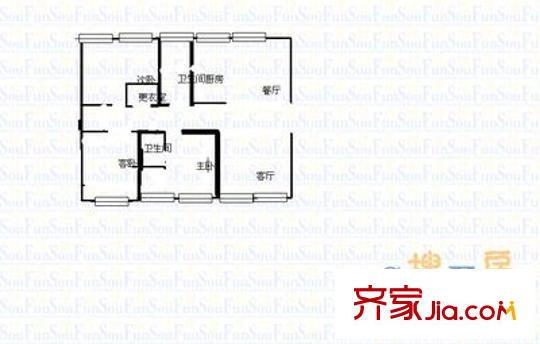 旺海山莊 3室 戶型圖
