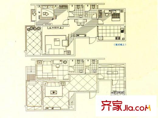 福麟海景麗園7#、11#、12#標(biāo)準(zhǔn)層H戶型 3室2廳4衛(wèi)1廚