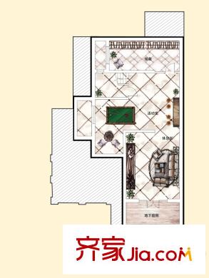 盛世天下四拼別墅B-C1地下室戶型圖 4室4廳2衛(wèi)1廚