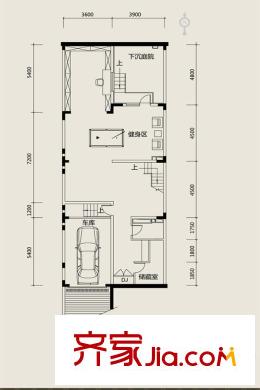 奕聰花園一期聯(lián)排別墅F戶型地下室 6室3廳4衛(wèi)1廚