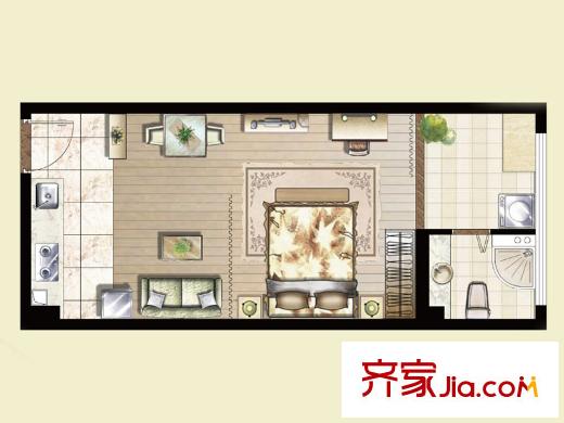 逸景灣1#樓1、3、5、11、13、15室戶型 1室1廳1衛(wèi)1廚