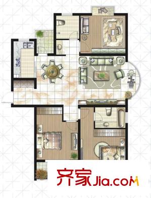 逸景灣二期5#樓蝶舞之戀 3室2廳2衛(wèi)1廚