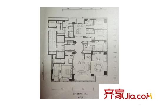 绿城深蓝中心a2户型 6室2厅5卫2厨