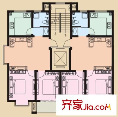 隆和伊頓陽光多層5#、9號樓觀山雅筑戶型 2室1廳1衛(wèi)1廚