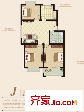 墨香東郡一期洋房J戶型 3室1廳1衛(wèi)1廚