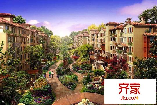 藍(lán)湖郡洋房街景效果圖