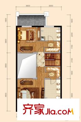 鳳河孔雀城聯(lián)排別墅雙庭堡F戶型三層戶型圖 4室3廳4衛(wèi)1廚