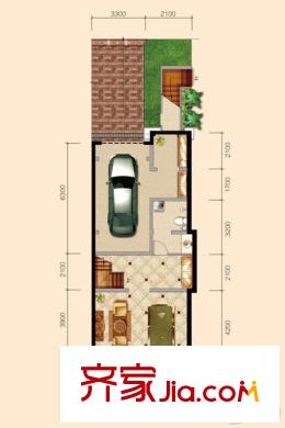 鳳河孔雀城聯(lián)排別墅美庭堡E戶型地下室戶型圖 4室3廳4衛(wèi)1廚
