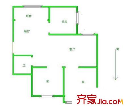 圣得山莊戶型圖戶型圖 3室  3室2廳1衛(wèi)1廚